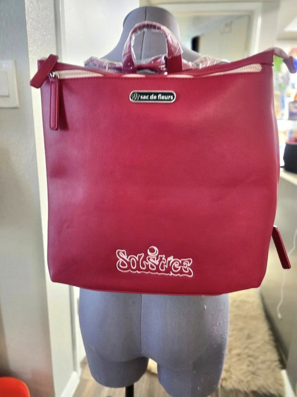 Sac de Fleurs Floral Red Convertible Backpack NWT